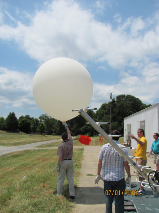 Ozone-sonde signal reception antenna.