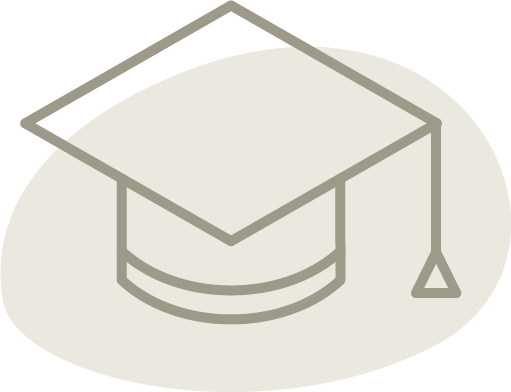 Illustrated image of a graduation mortarboard hat