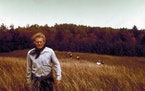 Robert Bly near Laporte, Minn., circa 1980.