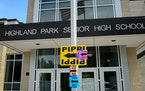 Entrance to Highland Park High School in St. Paul.