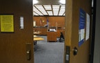 The courtroom where the Derek Chauvin trial took place at the Hennepin County Government Center in Minneapolis. The trial was allowed to be livestream