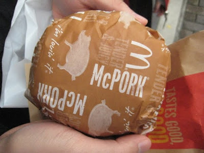 McDonald's McPork Sandwich in its wrapper