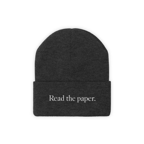 Read the Paper Knit Beanie