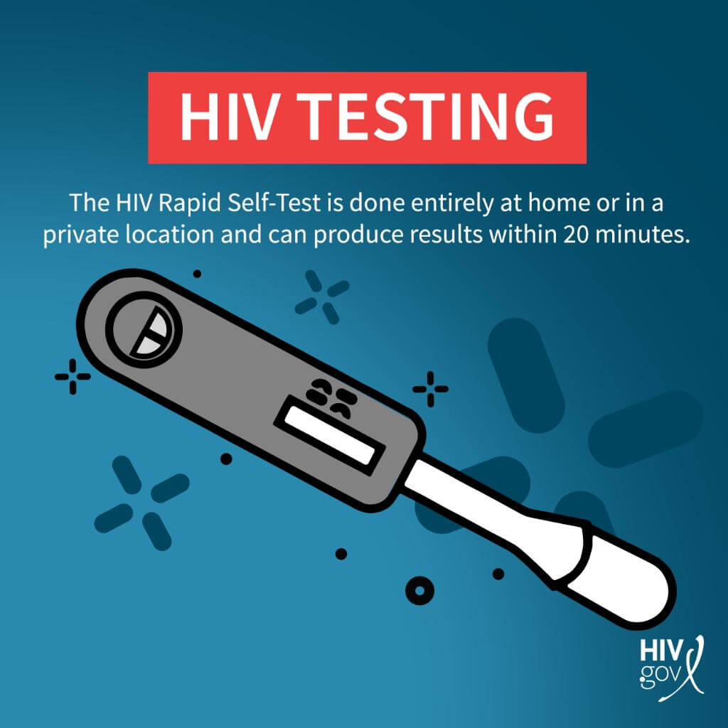 HIV Testing. The HIV Rapid Self-Test is done entirely at home or in a private location and can produce results within 20 minutes.