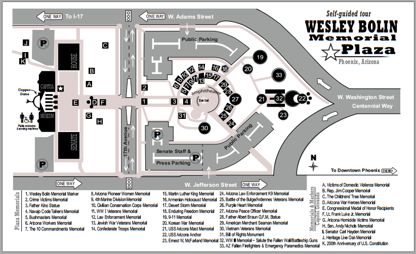 Wesley Bolin Memorial Plaza map