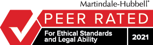 Martindale-Hubbell peer rated for ethical standards and legal ability badge