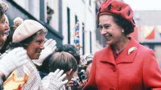 Queen Elizabeth II greets crowds of wellwishers in Scotland , as part of Royal Jubilee Tour