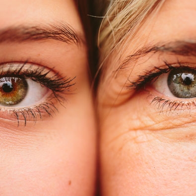 eyes of mother and daughter