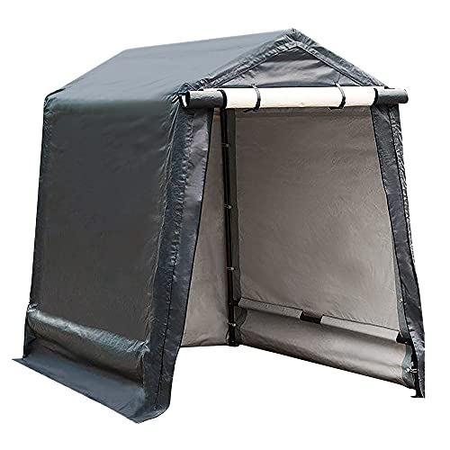 Abba Patio Outdoor Storage Shelter with Rollup Door Storage Shed Portable Garage Kit Tent for Motocycle Garden Storage Dark Grey，6 x 8 ft