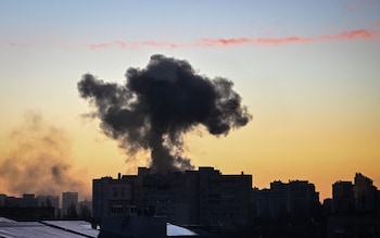 Cold dawn: smoke goes up in Kyiv where blocks of flats have been destroyed day by day