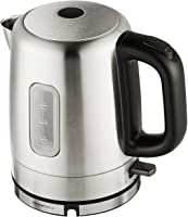 Amazon Basics Stainless Steel Portable Fast, Electric Hot Water Kettle for Tea and Coffee, 1 Liter, Gray & Black