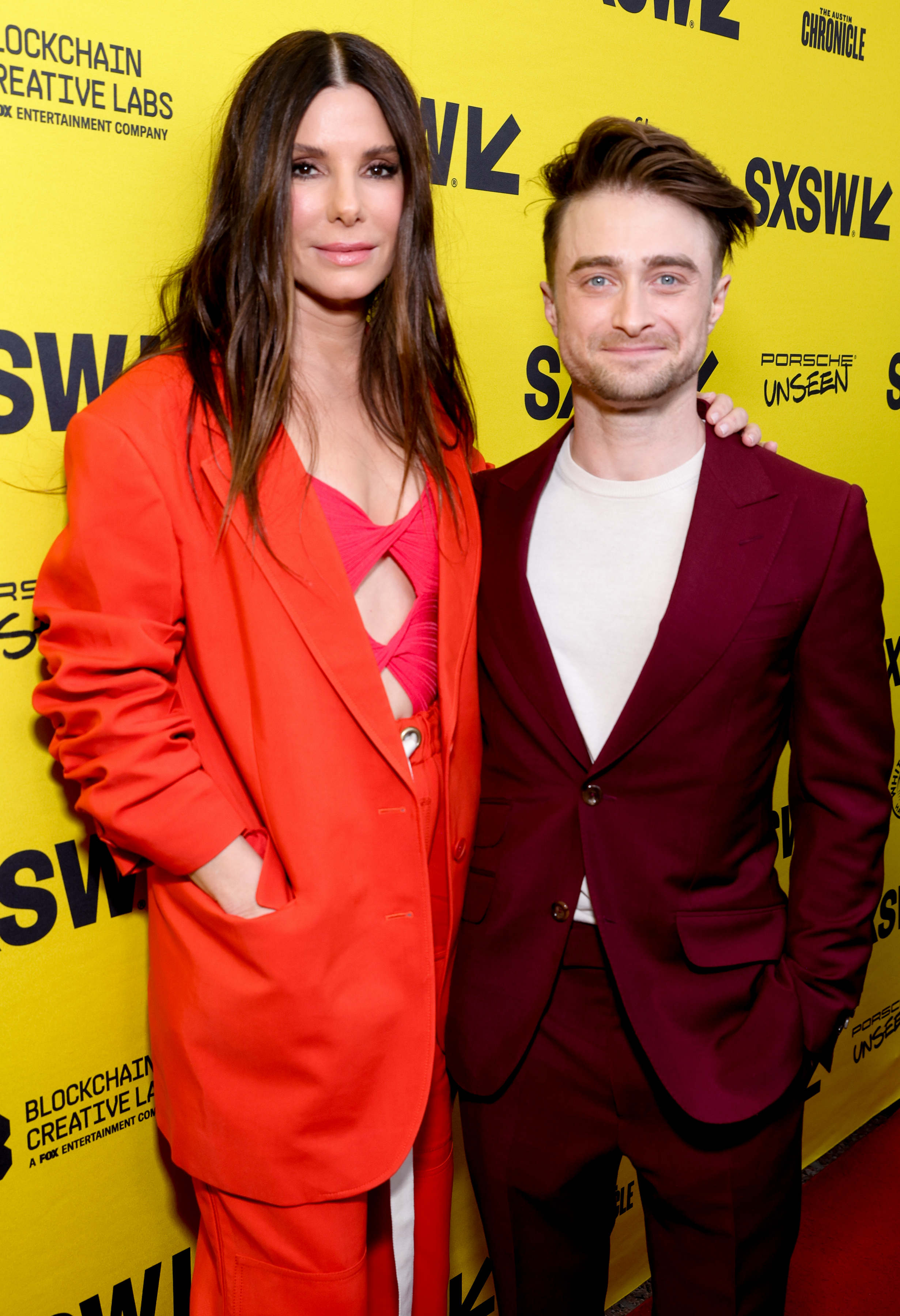 Sandra Bullock and Daniel Radcliffe at an event for The Lost City (2022)