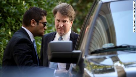 WASHINGTON, DC - SEPTEMBER 19:  Supreme Court nominee Judge Brett Kavanaugh (R) leaves his home September 19, 2018 in Chevy Chase, Maryland. Kavanaugh is scheduled to appear again before the Senate Judiciary Committee next Monday following allegations that have endangered his appointment to the Supreme Court.  (Photo by Win McNamee/Getty Images)