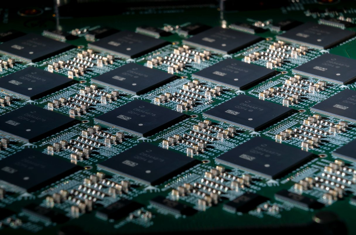 A close-up of an Intel Nahuku board