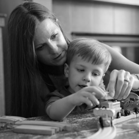 Ann Marie Timmerman plays with her youngest son, Tristan.