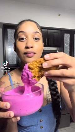 On TikTok, @Chef.Pii's pink sauce is causing controversy. 