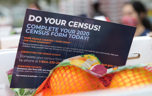 A pamphlet with 2020 census information.
