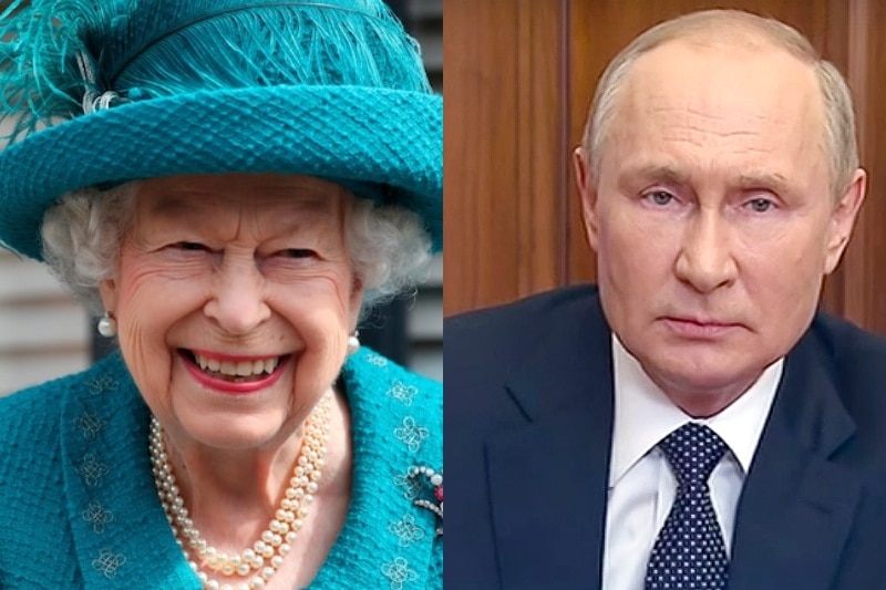 Queen Elizabeth II and Vladamir Putin in a composite image. 