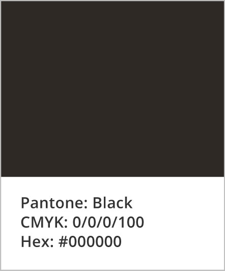 Pantone: Black; CMYK: 0,0,0,100; Hex: #000000