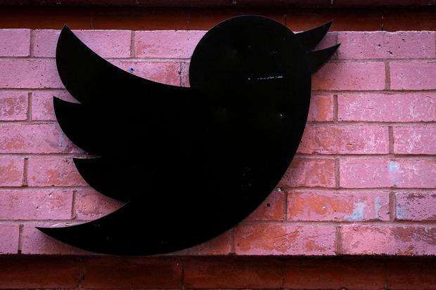 Twitter logo is seen outside the offices in New York City. Photograph: Brendan McDermid/Reuters