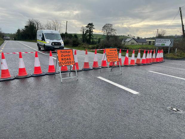 Gardaí and the PSNI have closed off the road at separate sides of the border and local traffic diversions remain in place.
