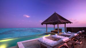 An idyllic ocean-side pool at the Gili Lankanfushi resort in the Maldives
