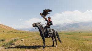 A hunter and his eagle in the Tian Shan mountains, Kyrgyzstan. Photo: Anastasiia Shavshyna / Getty