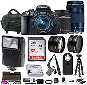 Canon EOS Rebel T5i w/ EF-S 18-55mm &amp; 75-300mm Lenses with 32GB Accessory Bundle