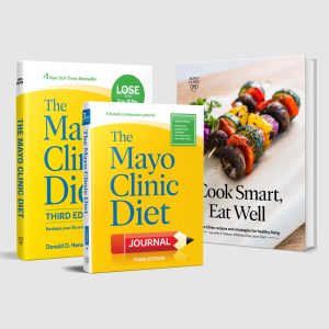 The Mayo Clinic Diet book, Journal and Cook Smart, Eat Well cookbook covers