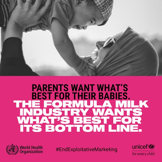 End exploitative marketing- formula milk infographic 1