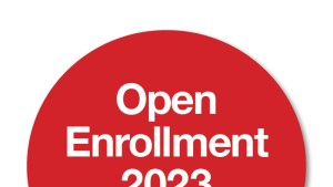 2023 Open Enrollment logo - Red Ball with Oct 26 to Nov 16