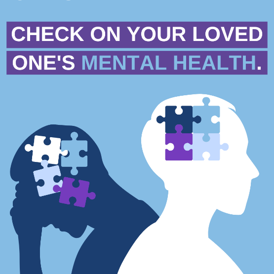 Check on your loved one's mental health graphic