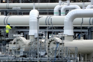 pipes at the landfall facilities of Nord Stream 2