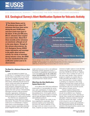 Image of U.S. Geological Survey's Alert-Notification System for Volcanic Activity leaflet