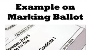 Example of marking a ballot