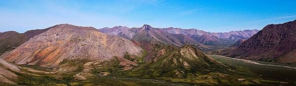Panoramic view of the mountain and tundra world of Noatak National Preserve, Alaska. Photo courtesy of the US National Park Service.