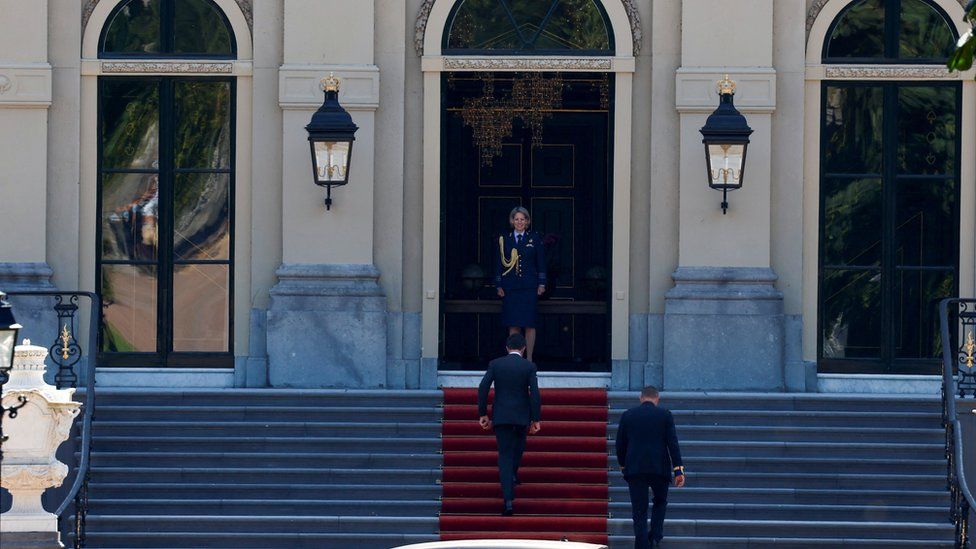 Dutch Prime Minister Rutte arrives at the Huis ten Bosch Palace to meet with Dutch King Willem-Alexander in The Hague