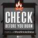 Check Before You Burn Message