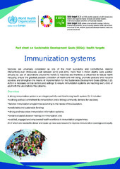 Immunization systems: fact sheet on Sustainable Development Goals (‎SDGs)‎: health targets