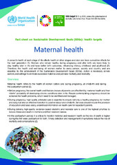Maternal health: fact sheet on Sustainable Development Goals (‎SDGs)‎: health targets