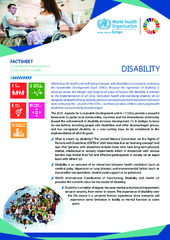 Disability: fact sheet on Sustainable Development Goals (‎SDGs)‎: health targets