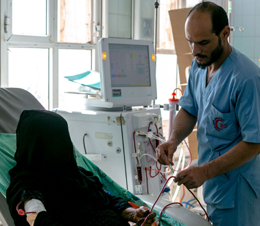 Patient with renal failure in Yemen