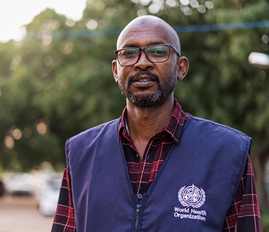 Dr Nader Makki, pictured here, is in charge of the WHO operation in Gezira state, Sudan, responding to the health impact of the ongoing conflict in Khartoum, North Kordofan and other states