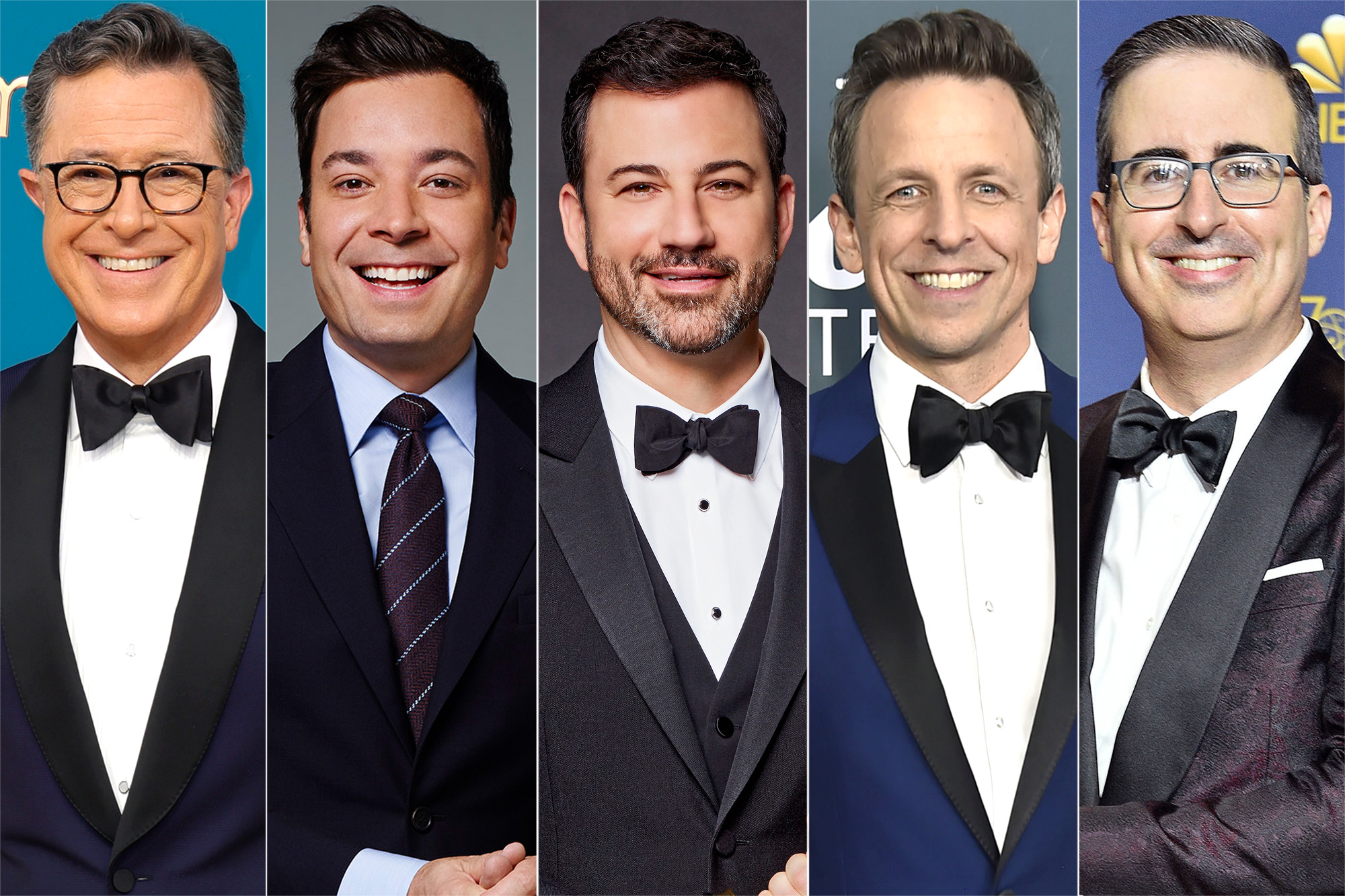 Stephen Colbert, Jimmy Fallon, Jimmy Kimmel, Seth Meyers, and John Oliver