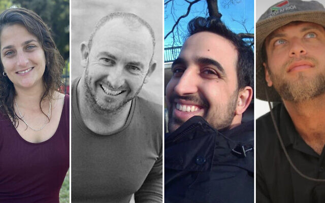 Sigal Levi, Tal Eilon, Ben Uri and Idan Herman, Israelis killed in the onslaught launched October 7 by Hamas, each had relatives at the Solomon Schechter Day School of Bergen County in New Milford, New Jersey. (Facebook and family photos via JTA)