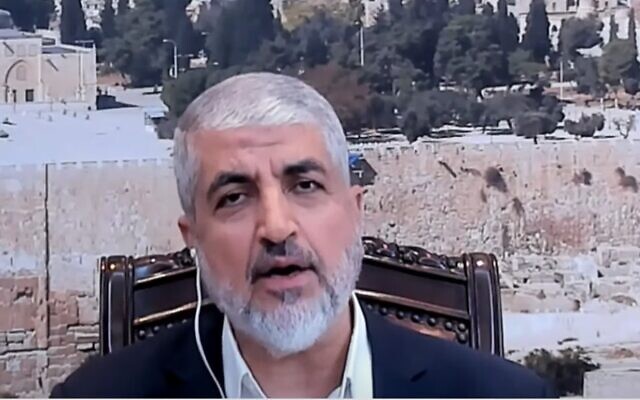Khaled Mashaal, member of Hamas's political bureau, speaks to Al Arabiya on October 19, 2023 (Video screenshot)