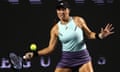 Jessica Pegula in action during her win over Coco Gauff at the 2023 WTA Finals in Cancún.