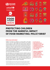 Protecting children from the harmful impact of food marketing: policy brief