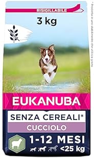 EUKANUBA Grain Free cibo per cani per cuccioli di taglia piccola e media, ricco di agnello 3 kg
