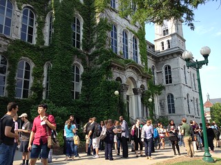 Students outside the Hall of Languages